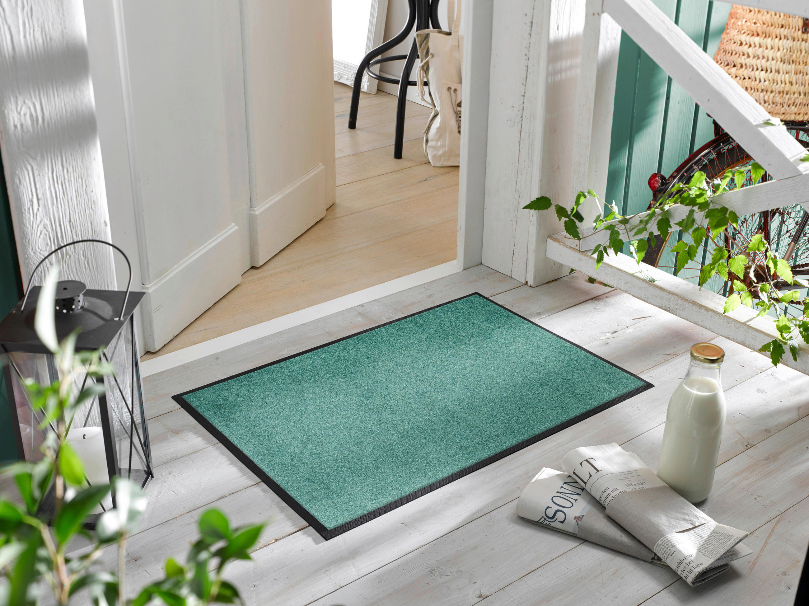 DVEŘNÍ ROHOŽKA, 50/75 cm, šalvějově zelená - šalvějově zelená, Konvenční, textil/plast (50/75cm) - Esposa