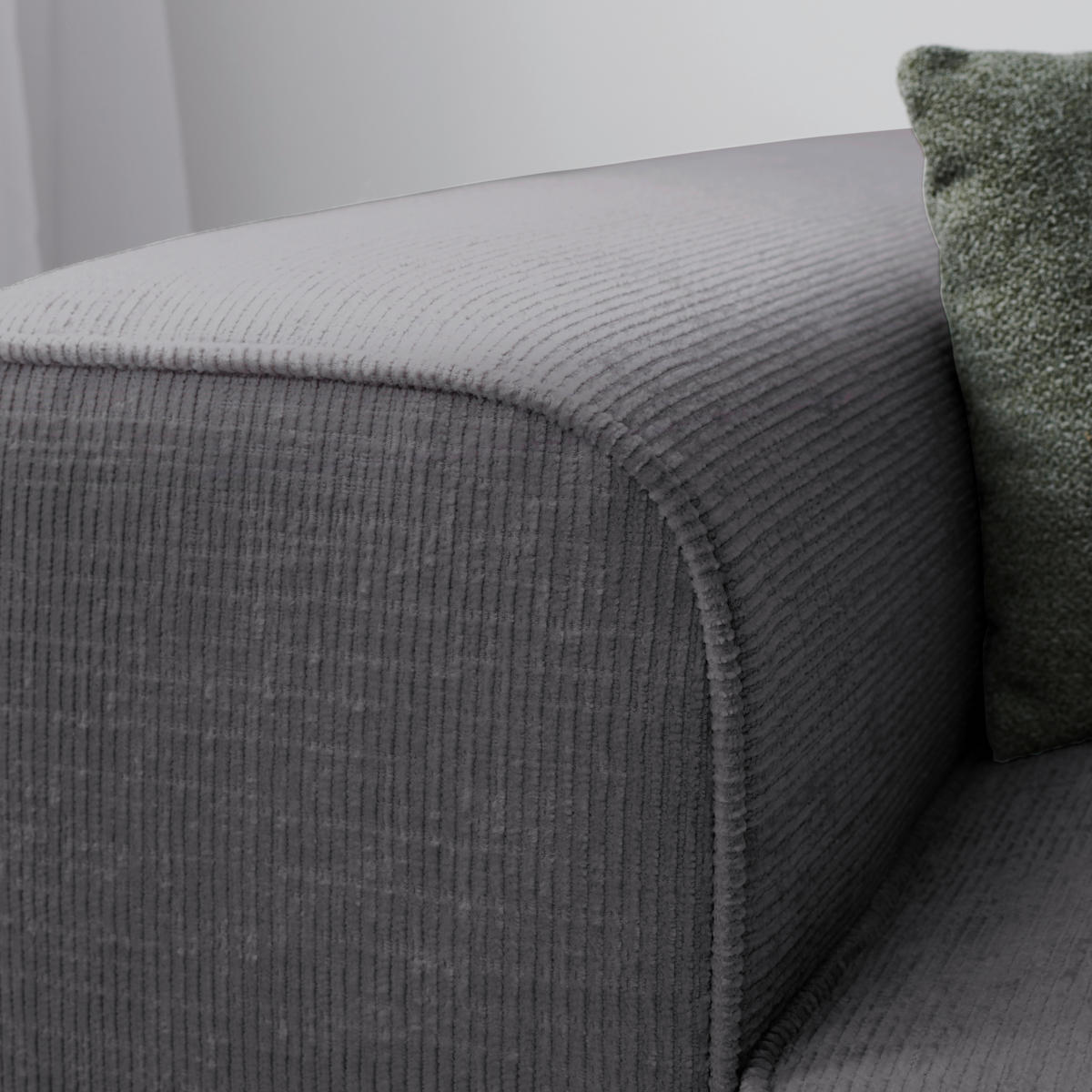 ECKSOFA in Plüsch Dunkelgrau  - Dunkelgrau/Blaugrau, Design, Kunststoff/Textil (288/152cm) - Xora