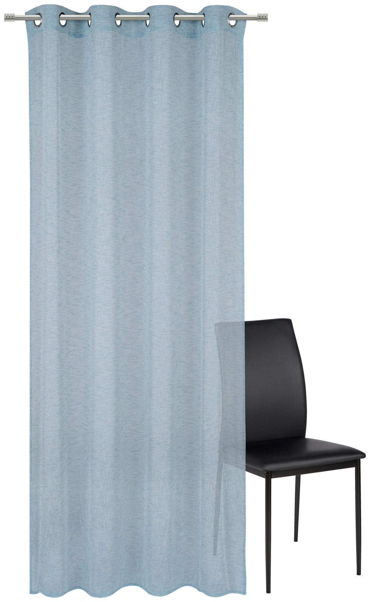 ZAVESA SA KARIKAMA plava - plava, Osnovno, tekstil (140/245cm) - Esposa