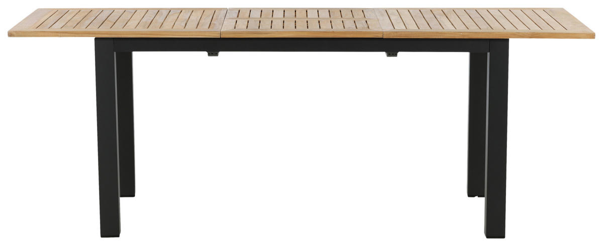 UTEBORD trä, metall rektangulär  - teakfärg/svart, Klassisk, metall/trä (210/90/75cm) - Gardenson