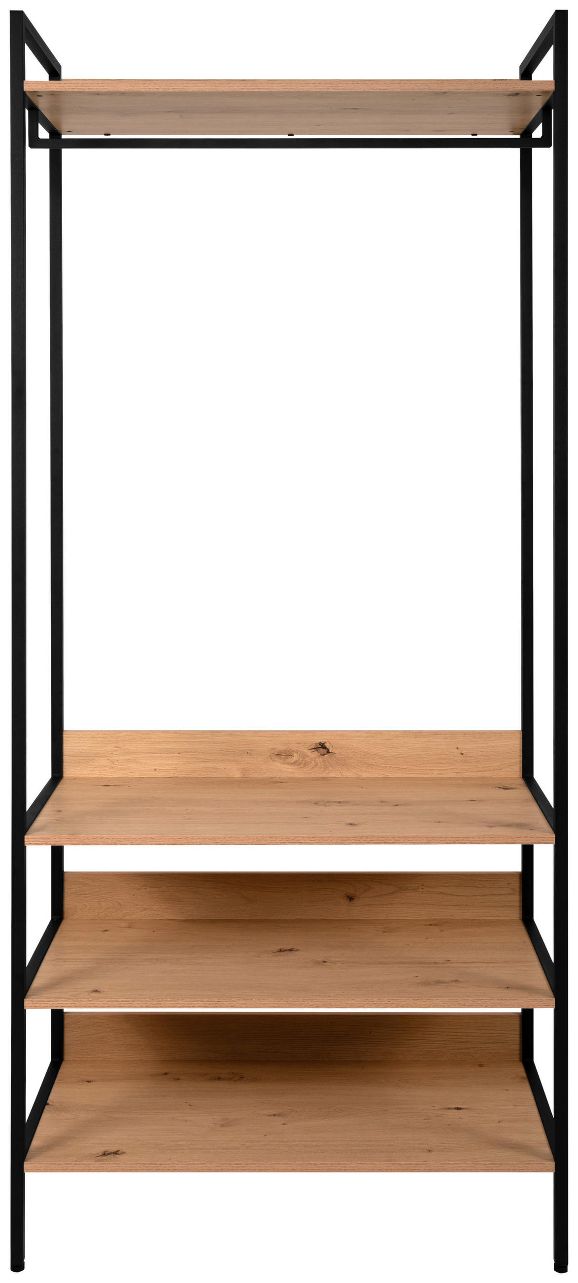 Garderobe Dhaka  in 84/190/40 cm  - Eichefarben/Schwarz, MODERN, Holzwerkstoff/Metall (84/190/40cm) - Livetastic