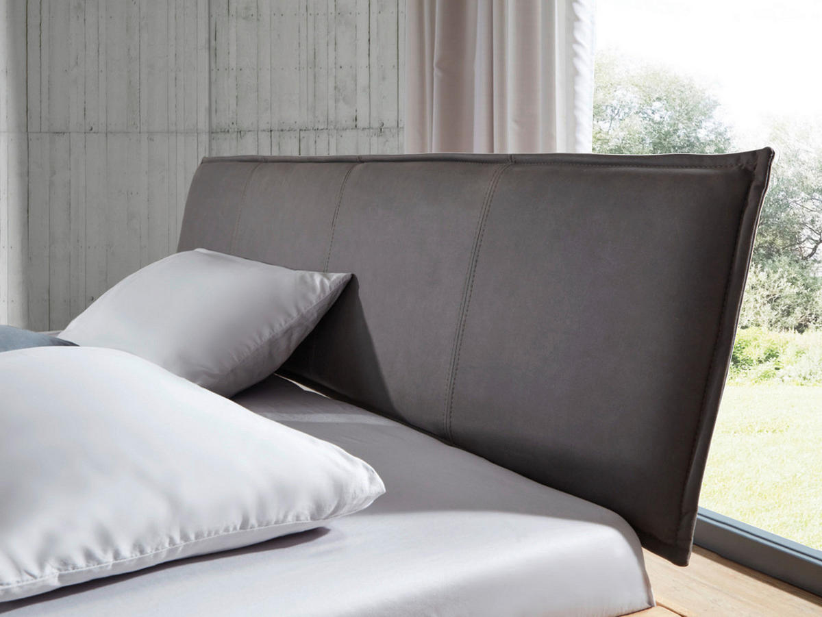 BALKENBETT 180/200 cm,  in Wildeiche,  - Wildeiche/Anthrazit, MODERN, Holz/Metall (180/200cm) - Livetastic