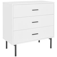 KOMODA, černá, bílá, 80/80/40 cm - bílá/černá, Design, kov/kompozitní dřevo (80/80/40cm) - MID.YOU
