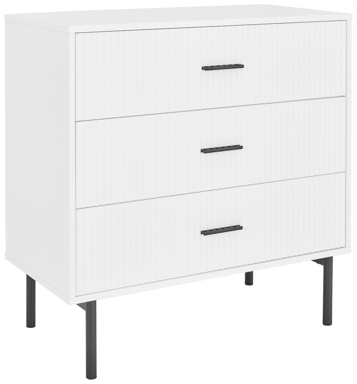 KOMODA, černá, bílá, 80/80/40 cm - bílá/černá, Design, kov/kompozitní dřevo (80/80/40cm) - MID.YOU