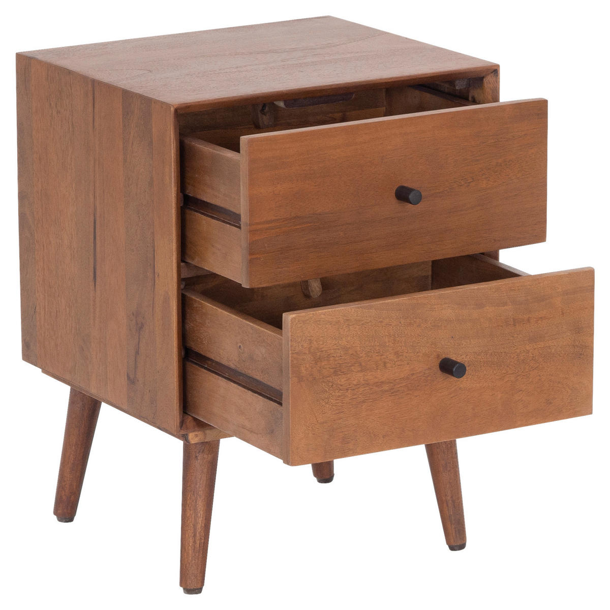 NACHTKÄSTCHEN 40/50/35 cm  in Hartholz Mangoholz Honig  - Schwarz/Honig, MODERN, Holz/Metall (40/50/35cm) - MID.YOU