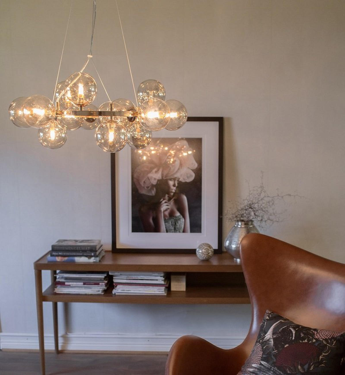 ZÁVĚSNÉ SVÍTIDLO, 58/120 cm  - jantarové barvy, Design, kov/sklo (58/120cm) - By Rydéns