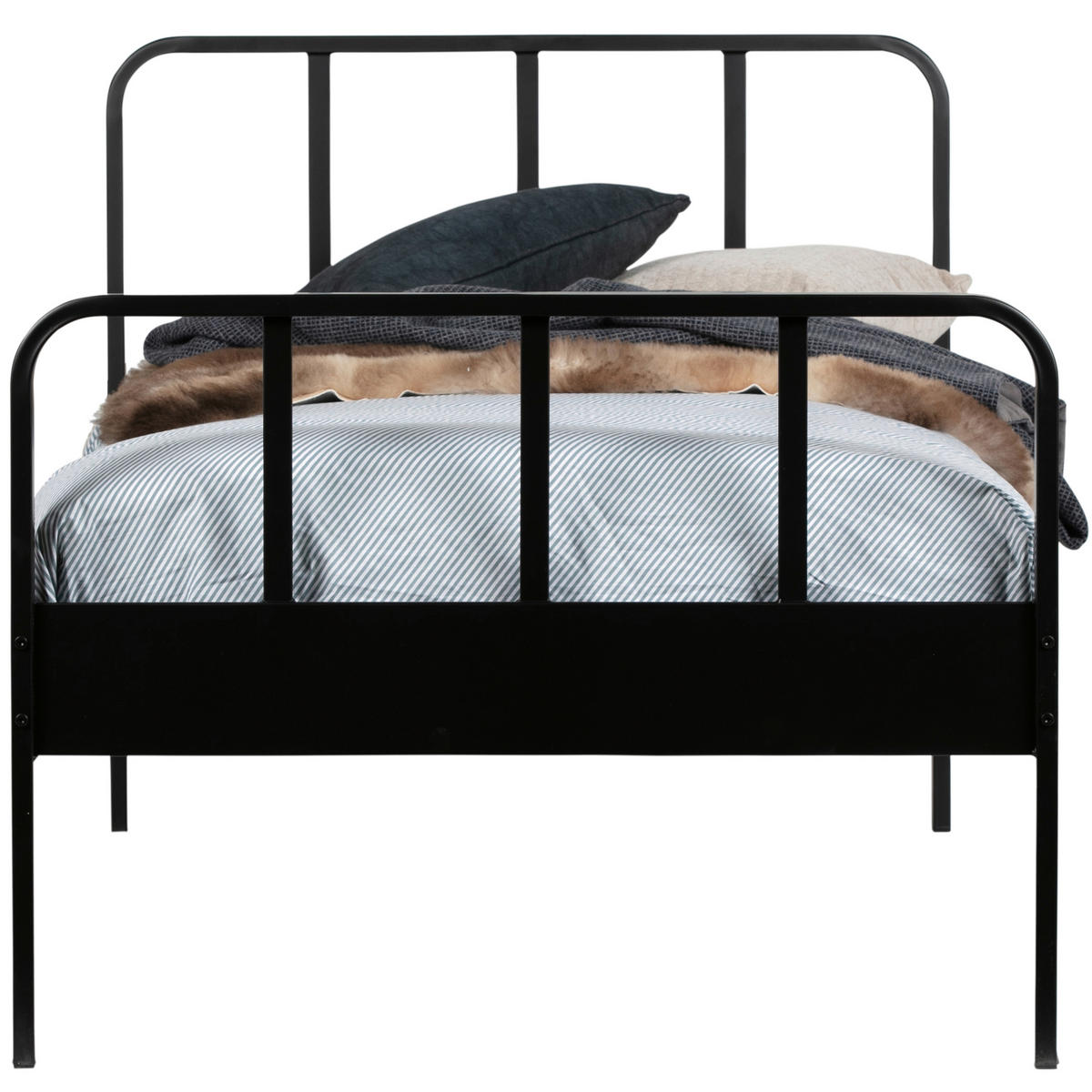 METALLBETT 90/200 cm  in Schwarz  - Schwarz, Basics, Metall (90/200cm) - MID.YOU