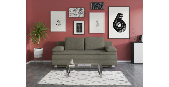BOXSPRINGSOFA in Flachgewebe Grau - Silberfarben/Grau, Design, Textil/Metall (202/96/105cm) - Carryhome