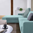 ECKSOFA  in Webstoff Hellblau  165/257 cm  - Schwarz/Hellblau, Design, Kunststoff/Textil (165/257cm) - Xora