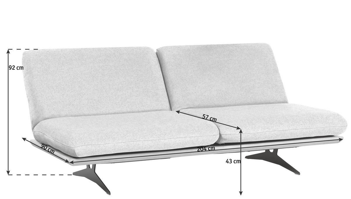 CANAPEA EXTENSIBILĂ textil, lemn verde închis  - verde închis/negru, Design, lemn/metal (204/92/90cm) - Dieter Knoll