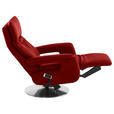 RELAXSESSEL in Leder Rot  - Edelstahlfarben/Rot, Design, Leder/Metall (78/112/85cm) - Cantus