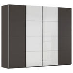 SCHWEBETÜRENSCHRANK 271/235/68 cm 4-türig Graphitfarben, Weiß  - Chromfarben/Graphitfarben, KONVENTIONELL, Glas/Holzwerkstoff (271/235/68cm) - Novel