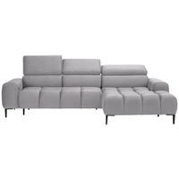 ECKSOFA in Webstoff Hellgrau  - Hellgrau/Schwarz, Design, Textil/Metall (270/177cm) - Welnova
