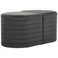 HOCKERBANK 50/50/44/44/50/50 cm Samt Dunkelgrau  - Dunkelgrau/Schwarz, Design, Textil (50/50/44/44/50/50cm) - MID.YOU