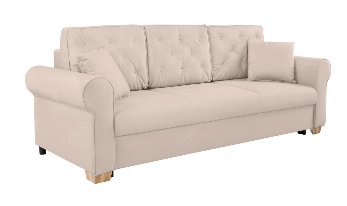 SCHLAFSOFA in Beige  - Beige/Buchefarben, Design, Holz/Textil (240/94/98cm) - MID.YOU