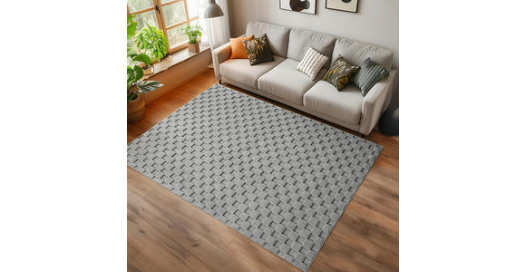 FLACHWEBETEPPICH 140/200 cm HELIX Silberfarben  - Silberfarben, Basics, Kunststoff/Textil (140/200cm) - Novel