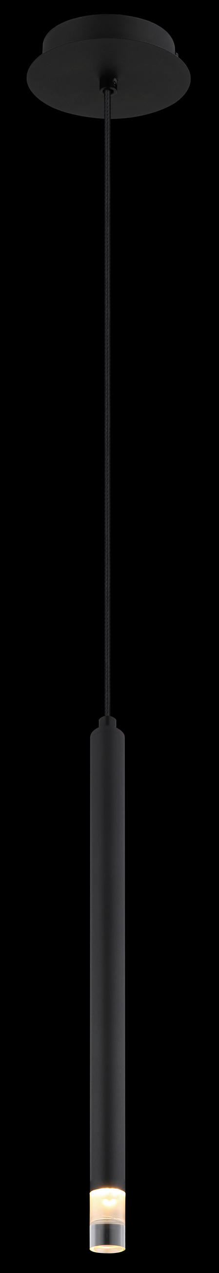 HÄNGLAMPA 12/120 cm  - klar/svart, Basics, metall/textil (12/120cm) - Globo