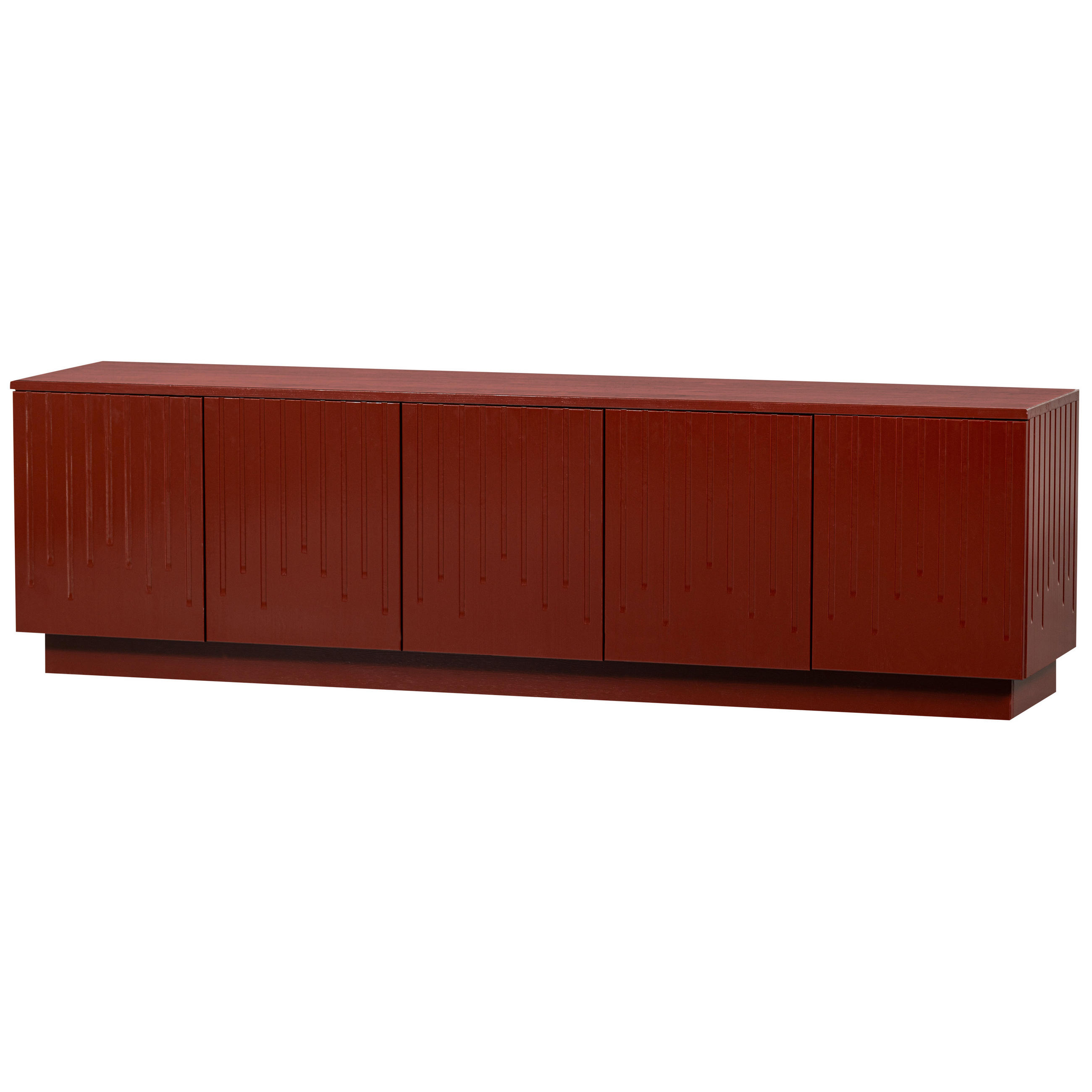 LOWBOARD Pencil  in 180/52/40 cm  - Dunkelrot, Design, Holz (180/52/40cm) - Livetastic