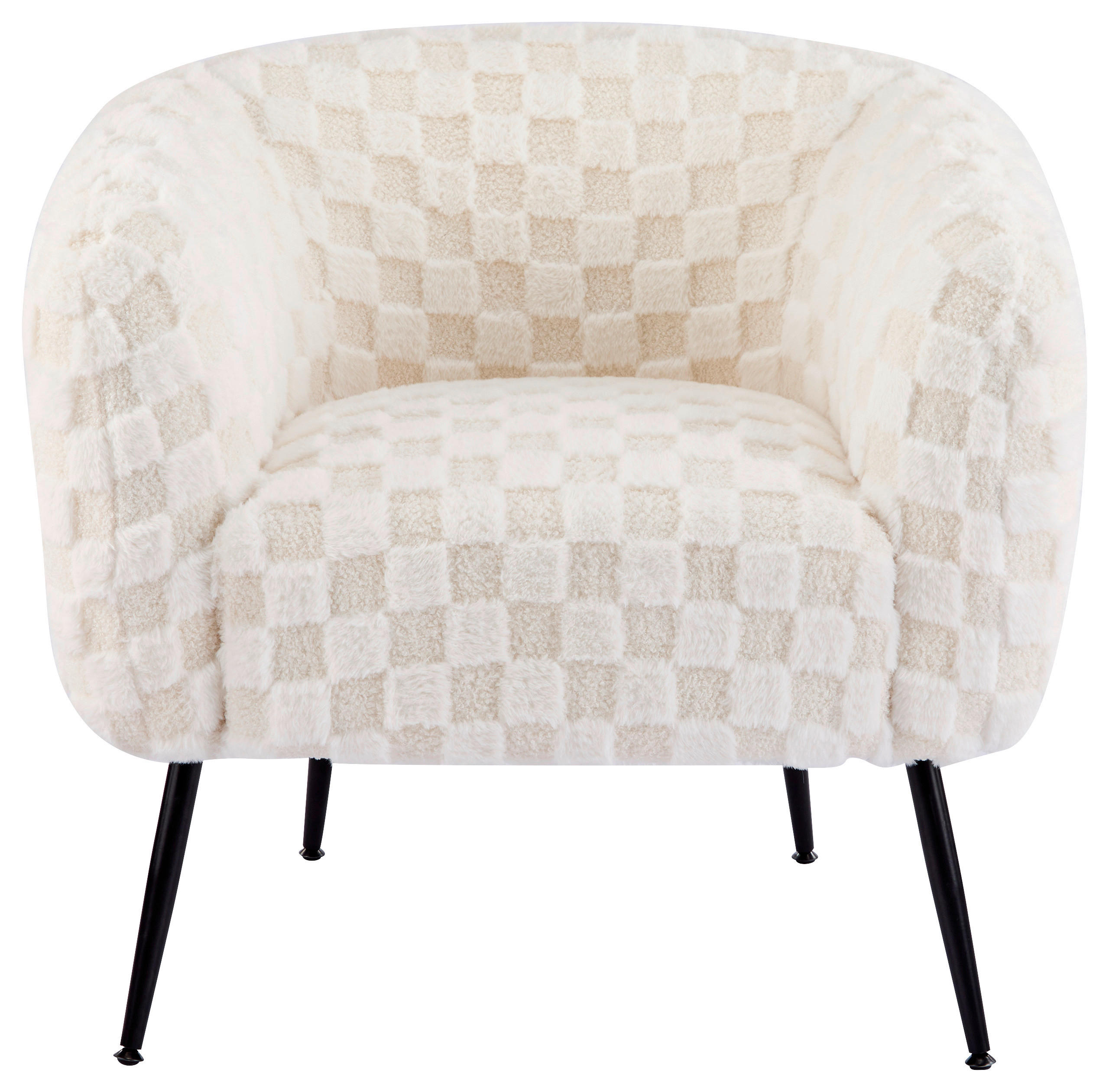 DIZAJNERSKI FOTELJ, bela tekstil - črna/bela, Design, kovina/tekstil (76/69/72cm) - Xora