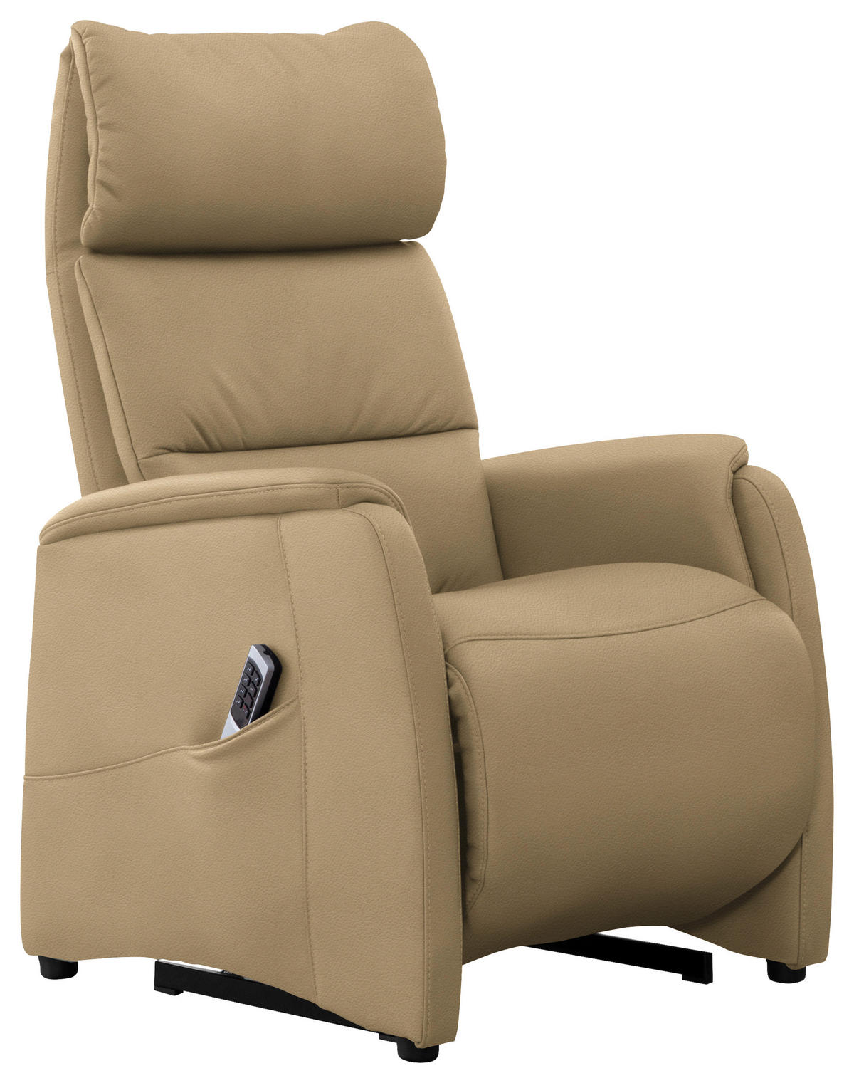 FERNSEHSESSEL in Hellbraun  - Hellbraun/Schwarz, KONVENTIONELL, Leder/Kunststoff (69/109/83cm) - Cantus