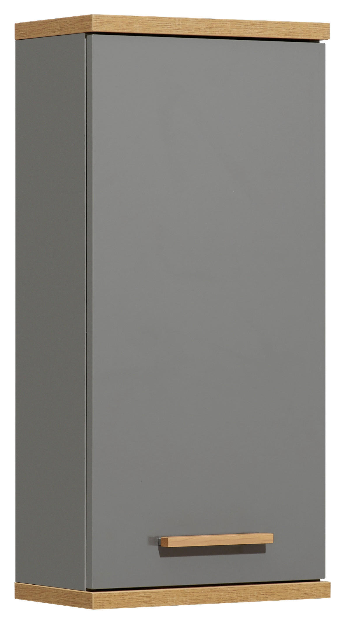 HÄNGESCHRANK 35,5/74,5/20,5 cm  - Eichefarben/Grau, Design, Glas/Holzwerkstoff (35,5/74,5/20,5cm) - Xora