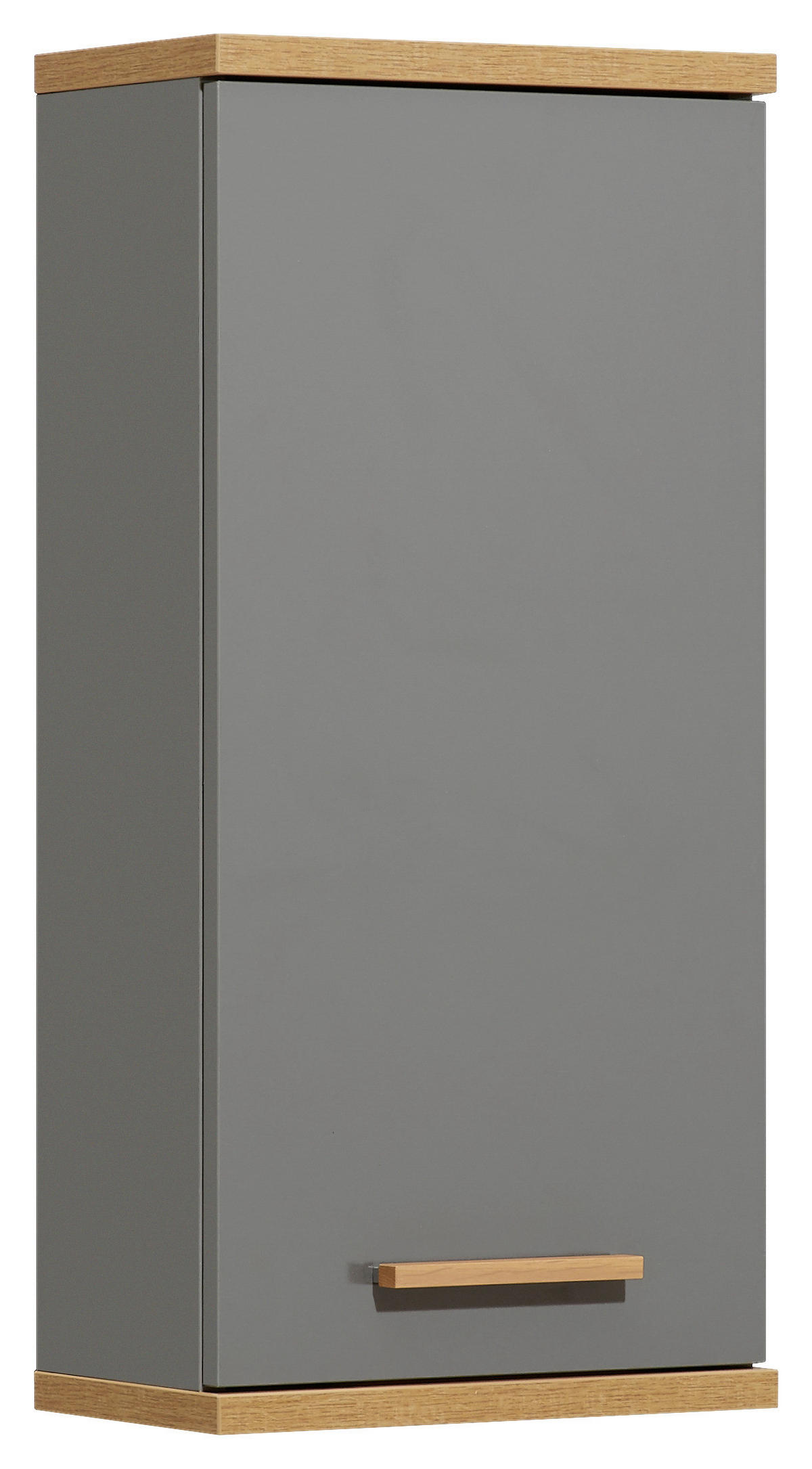 HÄNGESCHRANK 35,5/74,5/20,5 cm  - Eichefarben/Grau, Design, Glas/Holzwerkstoff (35,5/74,5/20,5cm) - Xora