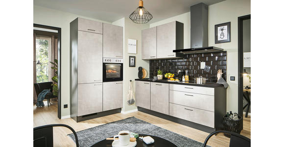 ECKKÜCHE 120/220 cm in Graphitfarben, Schwarz, Weiß - Schwarz/Graphitfarben, Design, Holzwerkstoff/Metall (120/220cm) - Xora