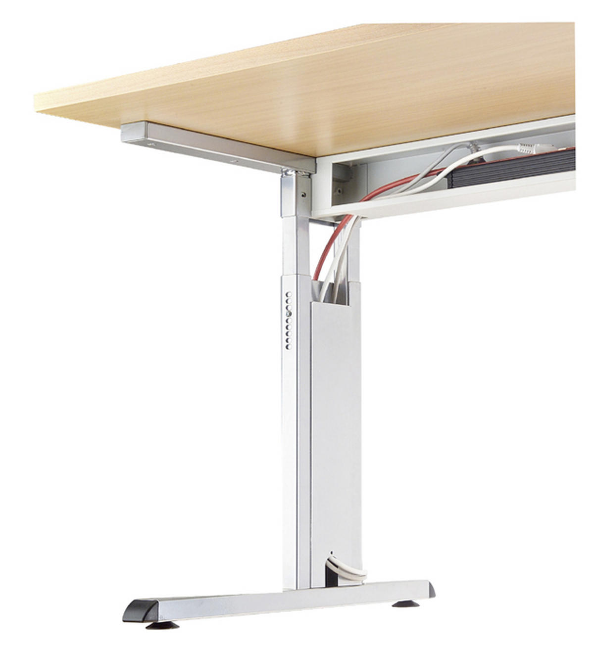 SCHREIBTISCH 160/80/65-85 cm  in Ahornfarben  - Silberfarben/Ahornfarben, KONVENTIONELL, Holzwerkstoff/Metall (160/80/65-85cm) - Venda