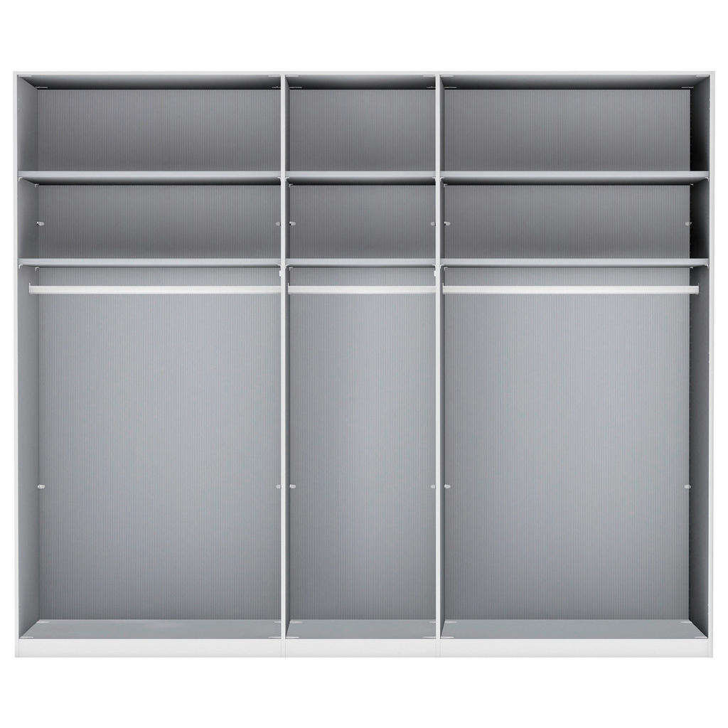 Thumbnail - Novel Drehtürenschrank, Hellgrau, Holzwerkstoff, 6 Fächer, 250x236x58 cm, ISO 9001, Goldenes M, Made in Germany, Schlafz...