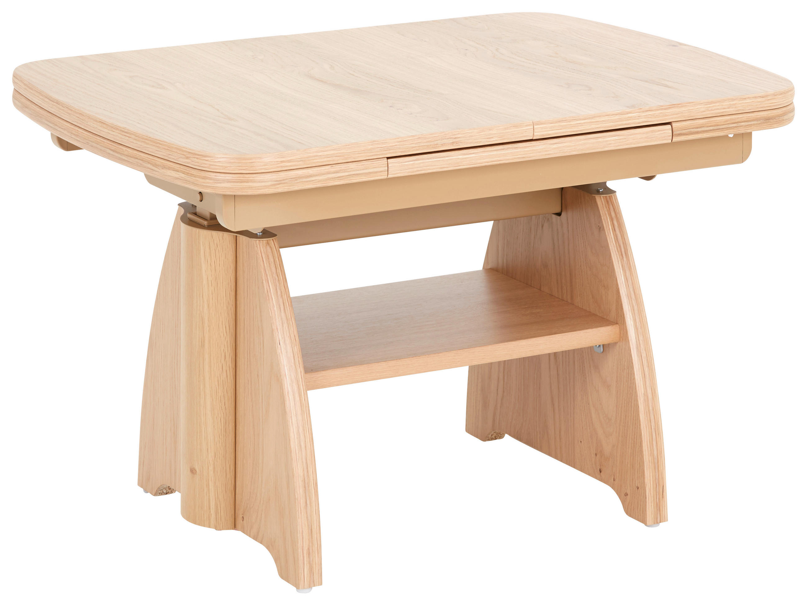 COUCHTISCH Wildeiche furniert 90-130,5/65/56-5 cm rechteckig Eichefarben  - Eichefarben, KONVENTIONELL, Holzwerkstoff/Metall (90-130,5/65/56-5cm) - Venda