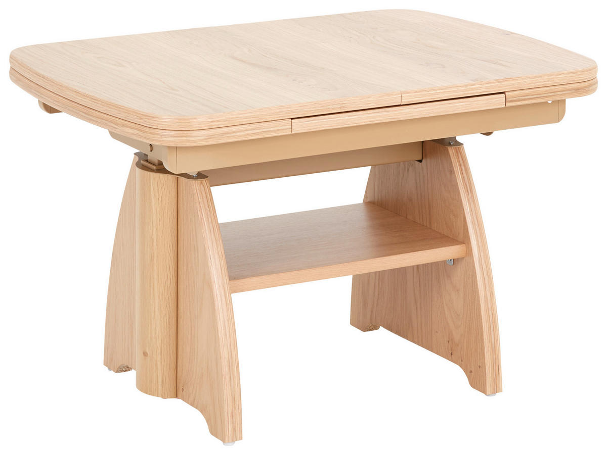 COUCHTISCH Wildeiche furniert 90-130,5/65/56-5 cm rechteckig Eichefarben  - Eichefarben, KONVENTIONELL, Holzwerkstoff/Metall (90-130,5/65/56-5cm) - Venda