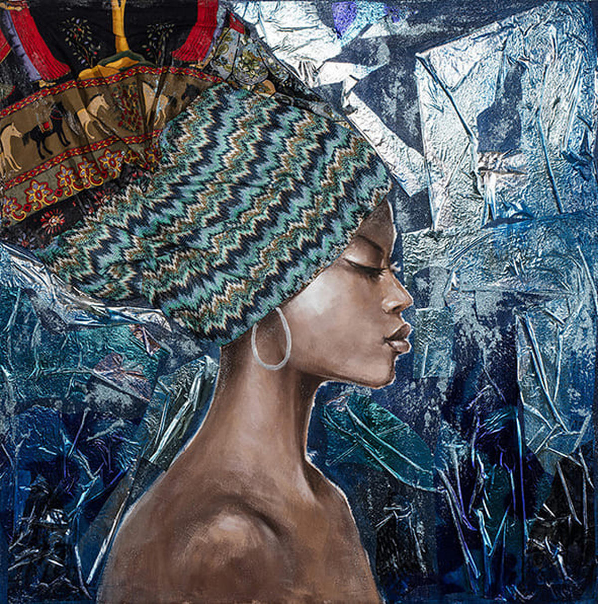 Pictură În Ulei  - multicolor, Basics, textil