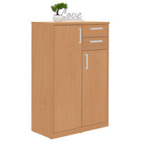 KOMMODE , 72/110/36 cm,  - Silberfarben/Buchefarben, Basics, Holzwerkstoff (72/110/36cm) - Xora