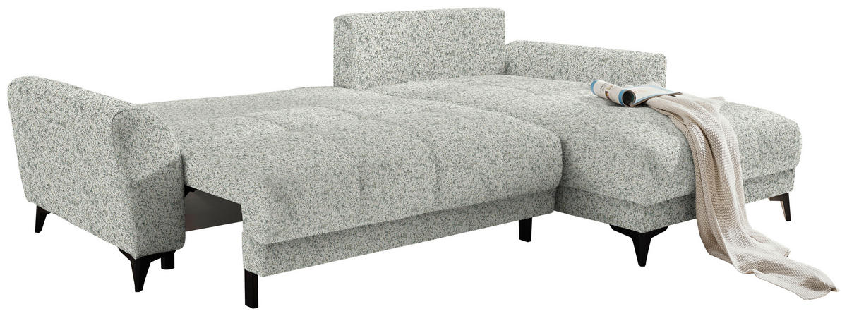 ECKSOFA in Webstoff Hellgrün  - Schwarz/Hellgrün, Modern, Kunststoff/Textil (281/189cm) - Carryhome