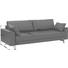 SOFA in Leder Dunkelbraun - Chromfarben/Dunkelbraun, Design, Leder/Metall (219/87/88cm) - Rolf Benz SOFA in Leder Dunkelbraun - Chromfarben/Dunkelbraun, Design, Leder/Metall (219/87/88cm) - Rolf Benz