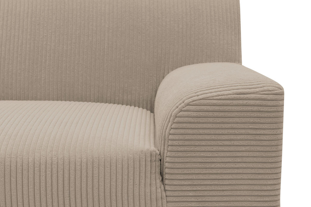 ECKSOFA CAPRI 2 Taupe Cord Zierkissen  - Taupe/Schwarz, Basics, Kunststoff/Textil (146/241cm) - MID.YOU