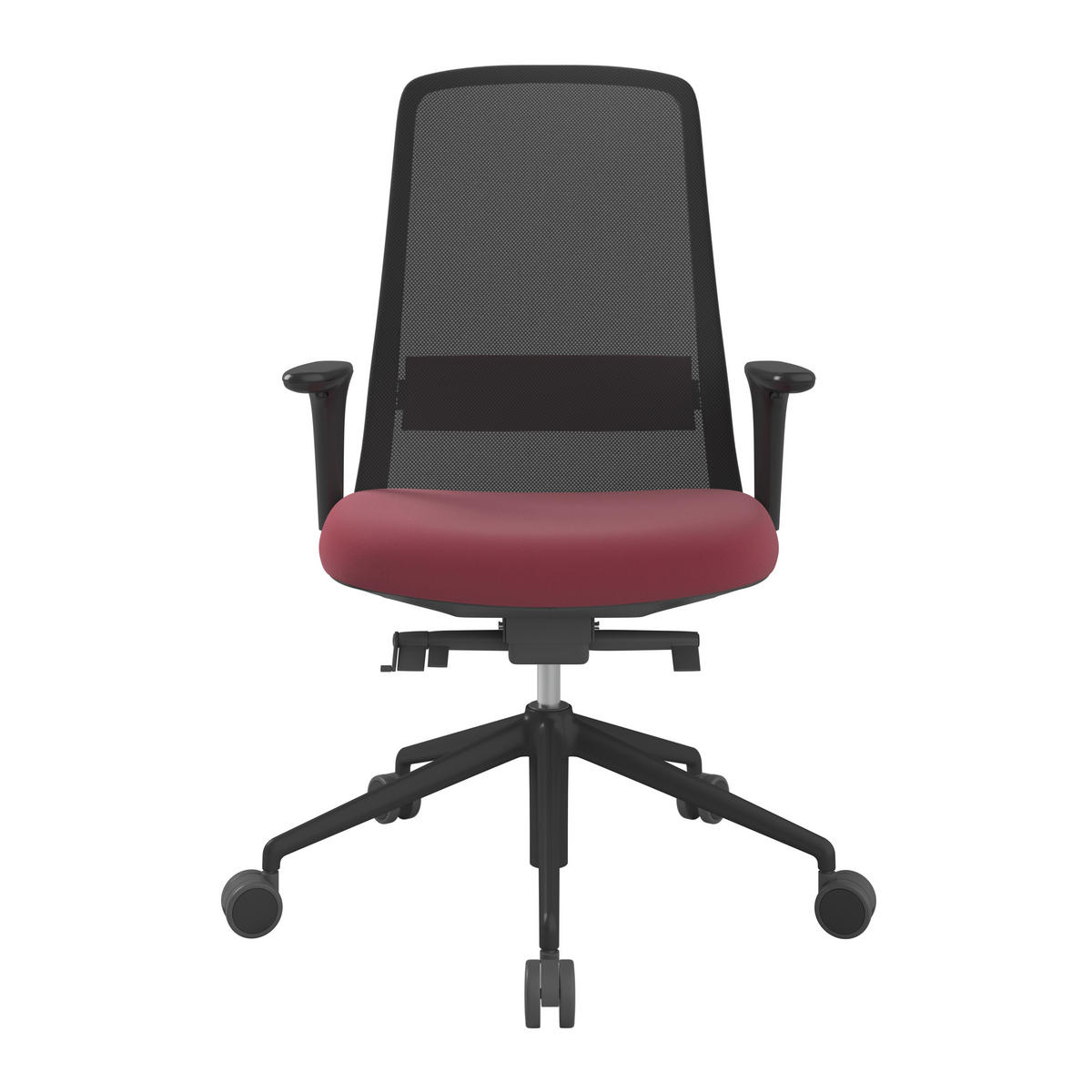 DREHSTUHL Netzbespannung, Webstoff Schwarz, Beere  - Beere/Schwarz, MODERN, Kunststoff/Textil (70/103-115/70cm)