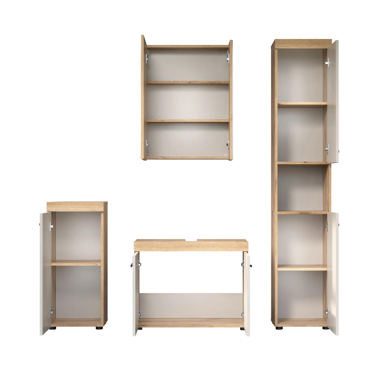 KOUPELNA barvy dubu, kašmírová  - černá/barvy dubu, Trend, kompozitní dřevo/plast (164cm) - MID.YOU