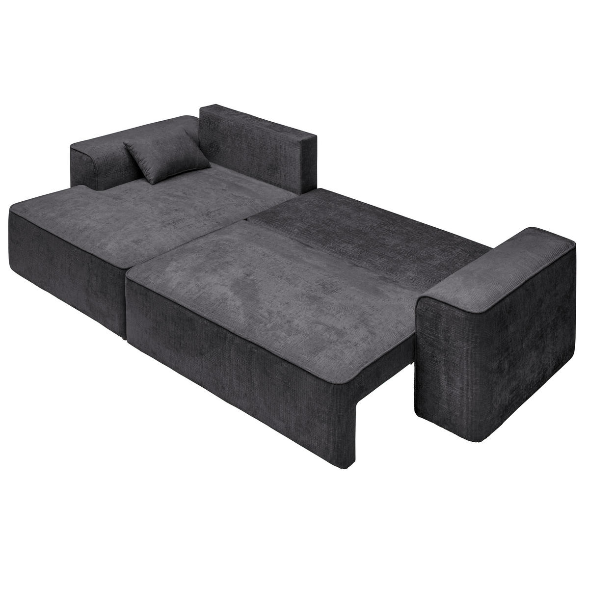 ECKSOFA in Plüsch Dunkelgrau  - Dunkelgrau/Blaugrau, Design, Kunststoff/Textil (152/288cm) - Xora