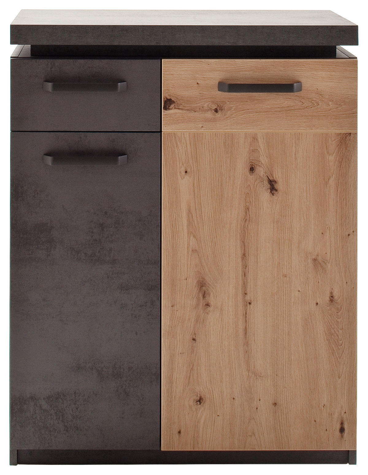 SCHUHSCHRANK 75/99/38 cm  - Eichefarben/Anthrazit, Design, Holzwerkstoff/Metall (75/99/38cm) - Voleo