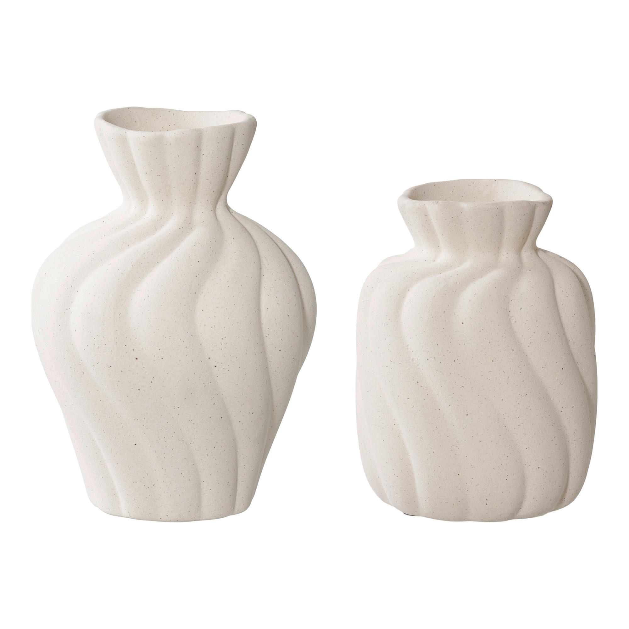 VASEN-SET Vase 12 cm  - Weiß, Basics, Keramik (8,8/10,5/12/15cm)