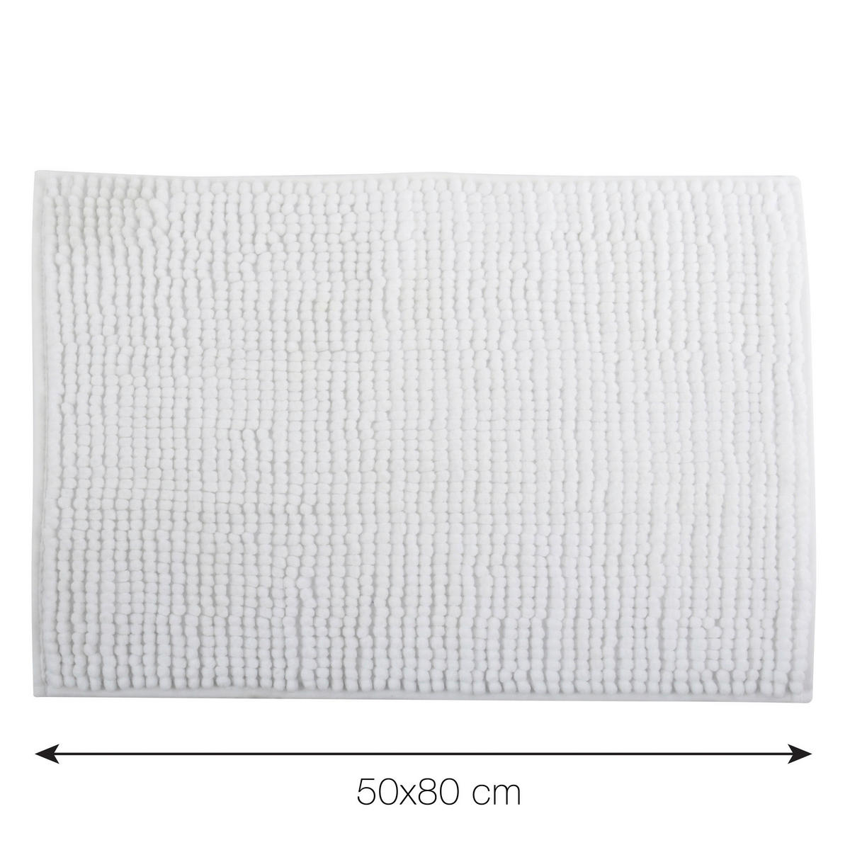 BADTEPPICH Weiß 80/50 cm  - Weiß, KONVENTIONELL (80/50cm) - Spirella