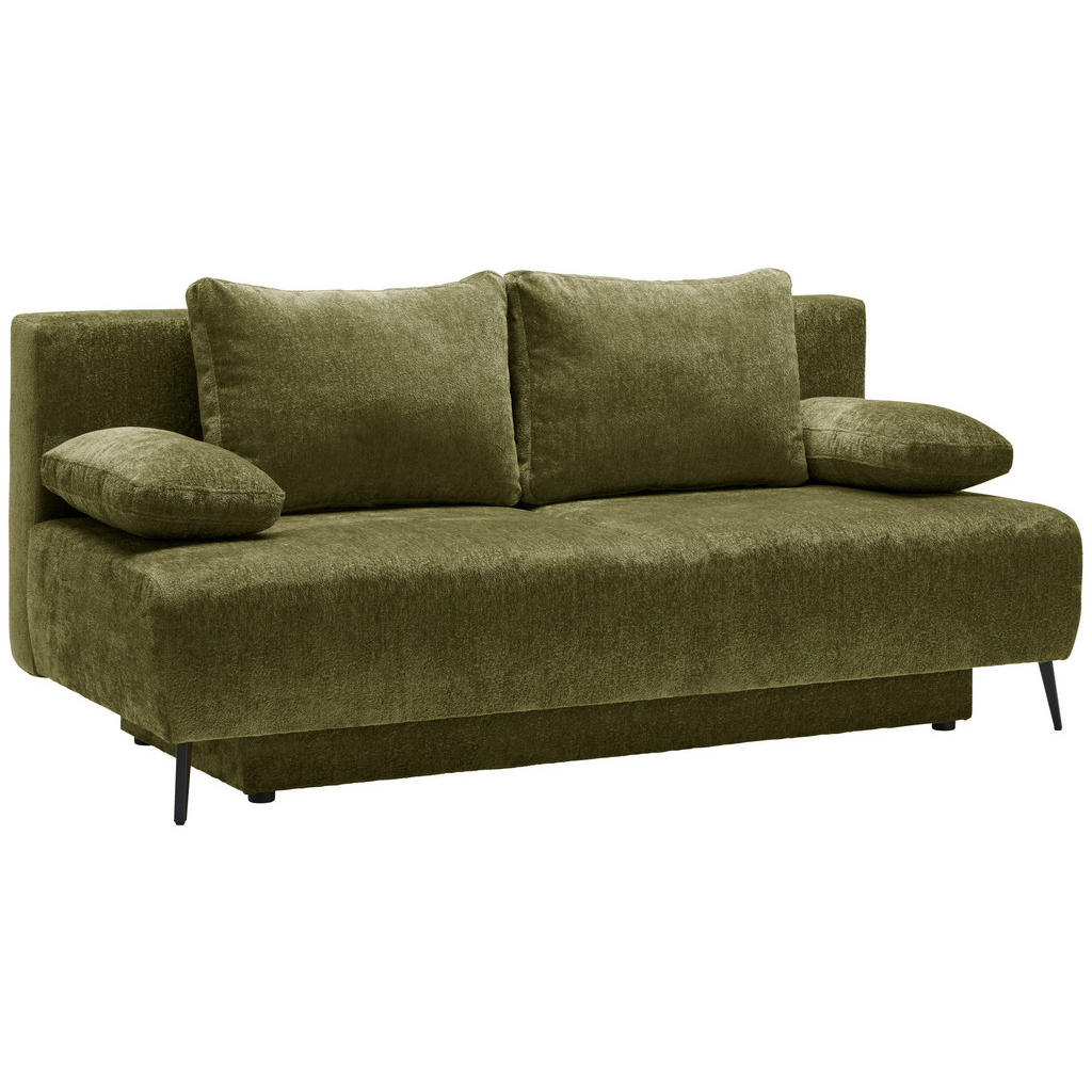 Thumbnail - Ti'me Schlafsofa, Grün, Textil, 2-Sitzer, Füllung: Hohlfaser,Hohlfaser, 200x90x100 cm, Liegefunktion, Rücken echt, Wohnz...