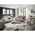 2-SITZER-SOFA in Lederlook Hellgrau  - Hellgrau/Schwarz, KONVENTIONELL, Textil/Metall (216/103/92cm) - Dieter Knoll