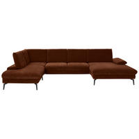 WOHNLANDSCHAFT in Webstoff Rostfarben  - Rostfarben/Schwarz, Design, Textil/Metall (208/354/157cm) - Dieter Knoll