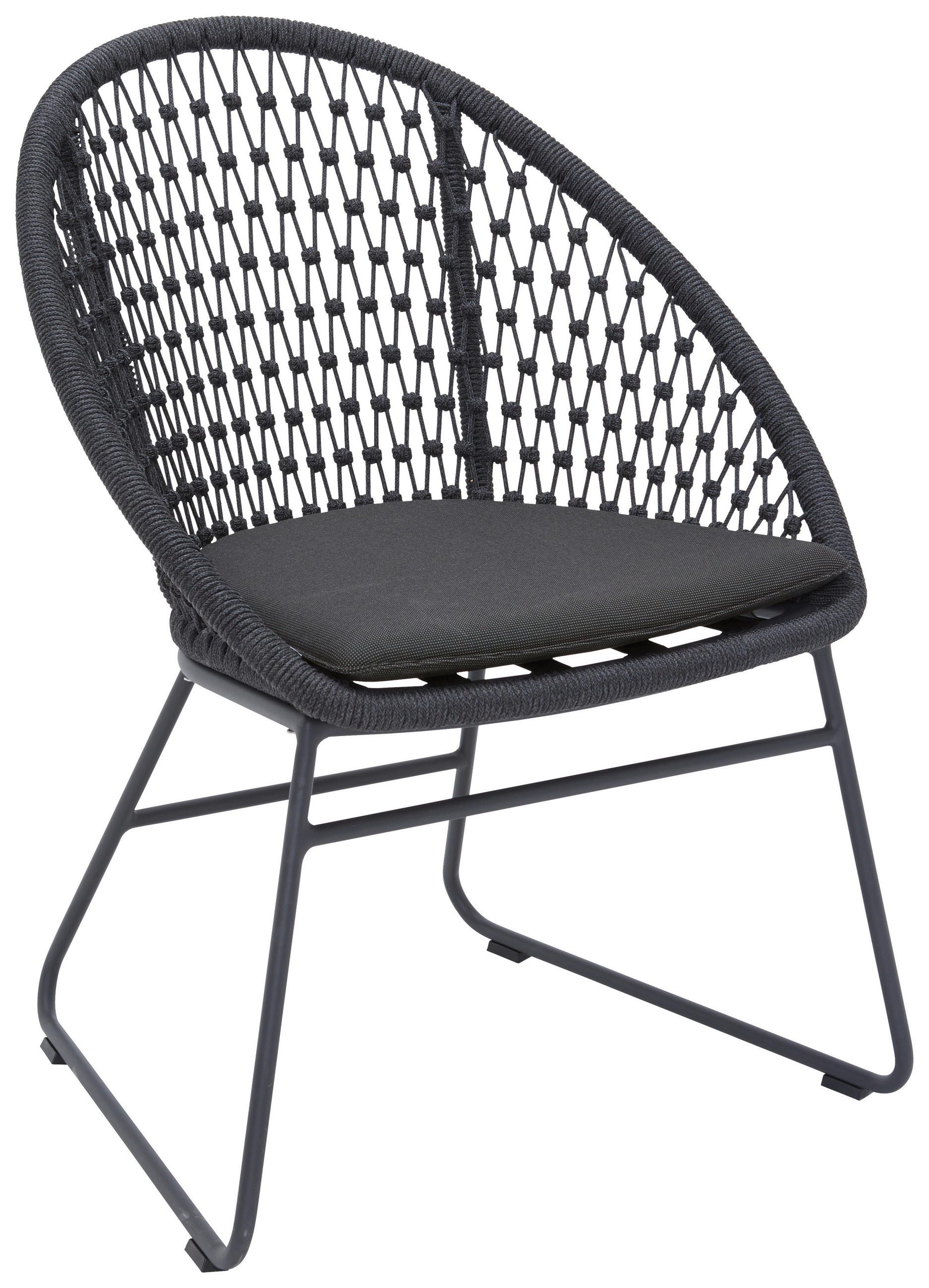 GARTENSESSEL Metall, Textil Anthrazit, Grau  - Anthrazit/Grau, Design, Textil/Metall (62/87,5/64cm) - Niehoff Garden