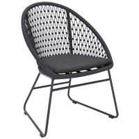 GARTENSESSEL Metall, Textil Anthrazit, Grau  - Anthrazit/Grau, Design, Textil/Metall (62/87,5/64cm) - Niehoff Garden