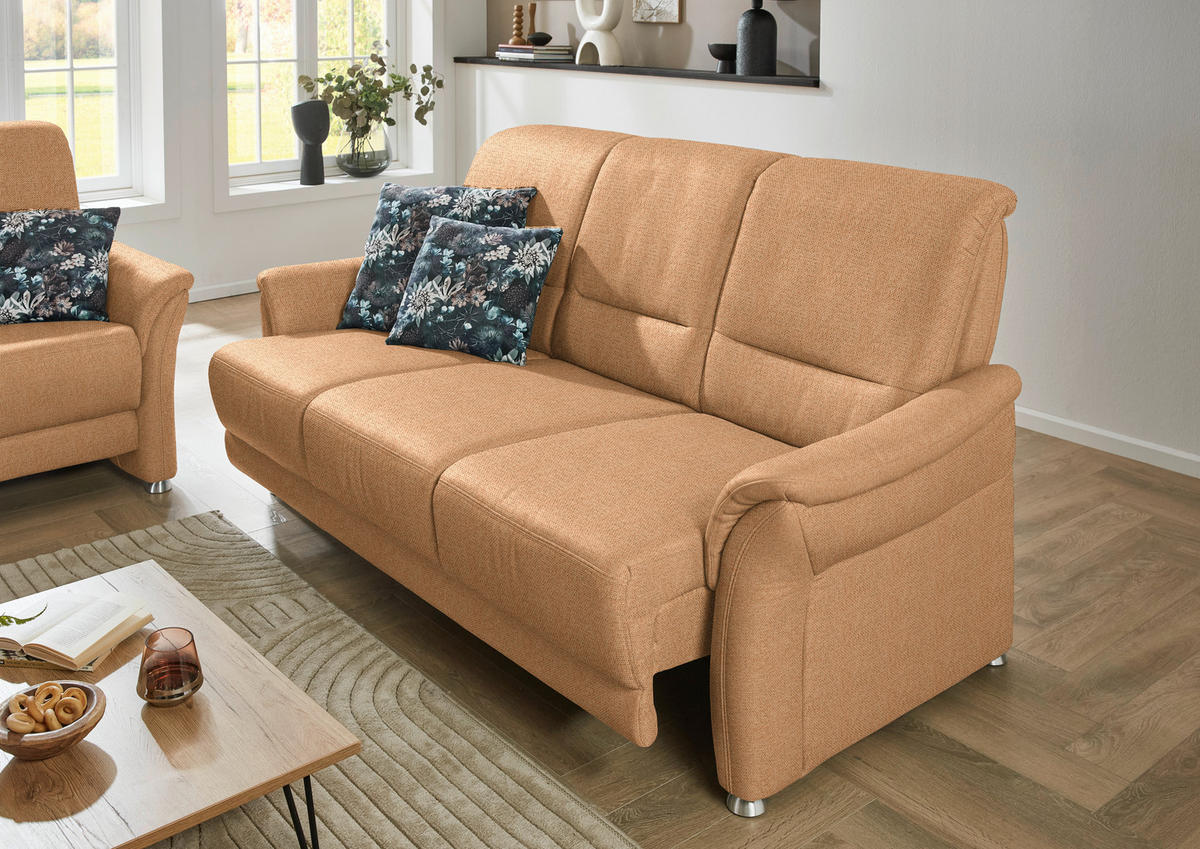 SITZGARNITUR Flachgewebe Gelb  - Gelb/Alufarben, Konventionell, Textil/Metall (198/172/96/93cm) - Beldomo Premium