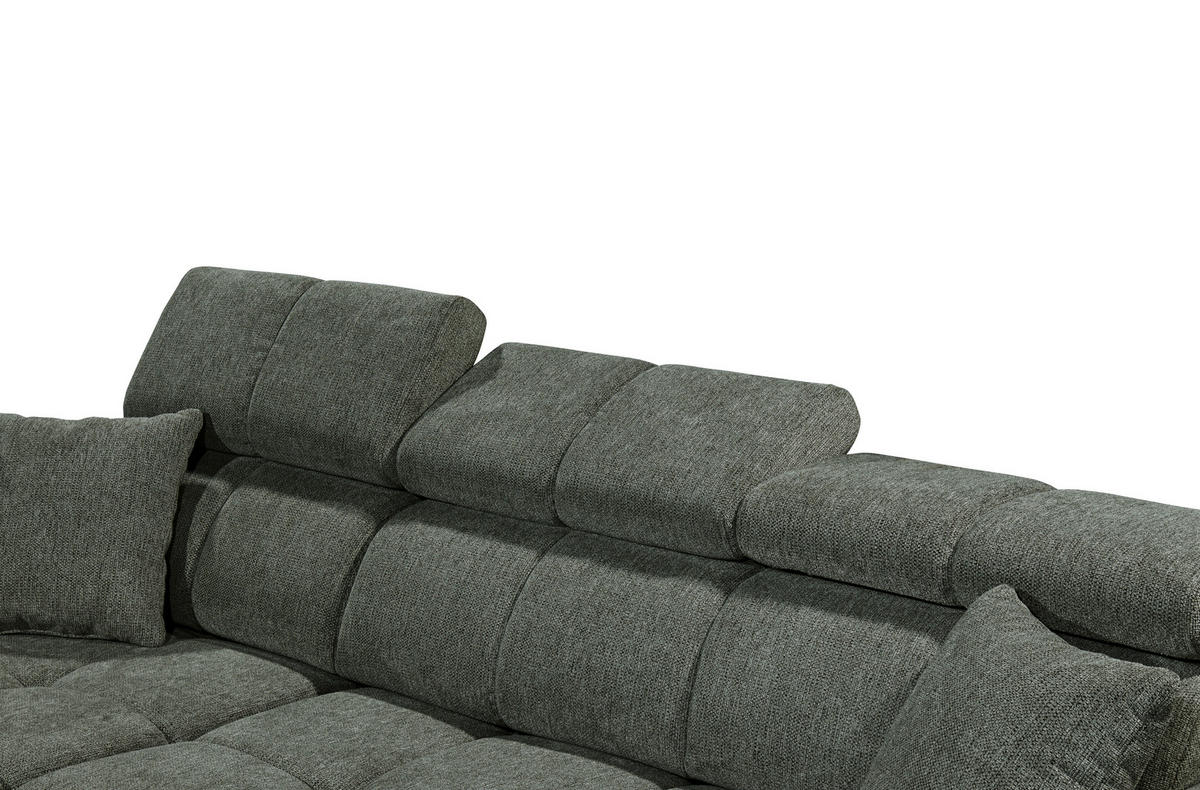 ECKSOFA in Chenille Dunkelgrün  - Dunkelgrün/Schwarz, Konventionell, Kunststoff/Textil (172/268cm) - MID.YOU