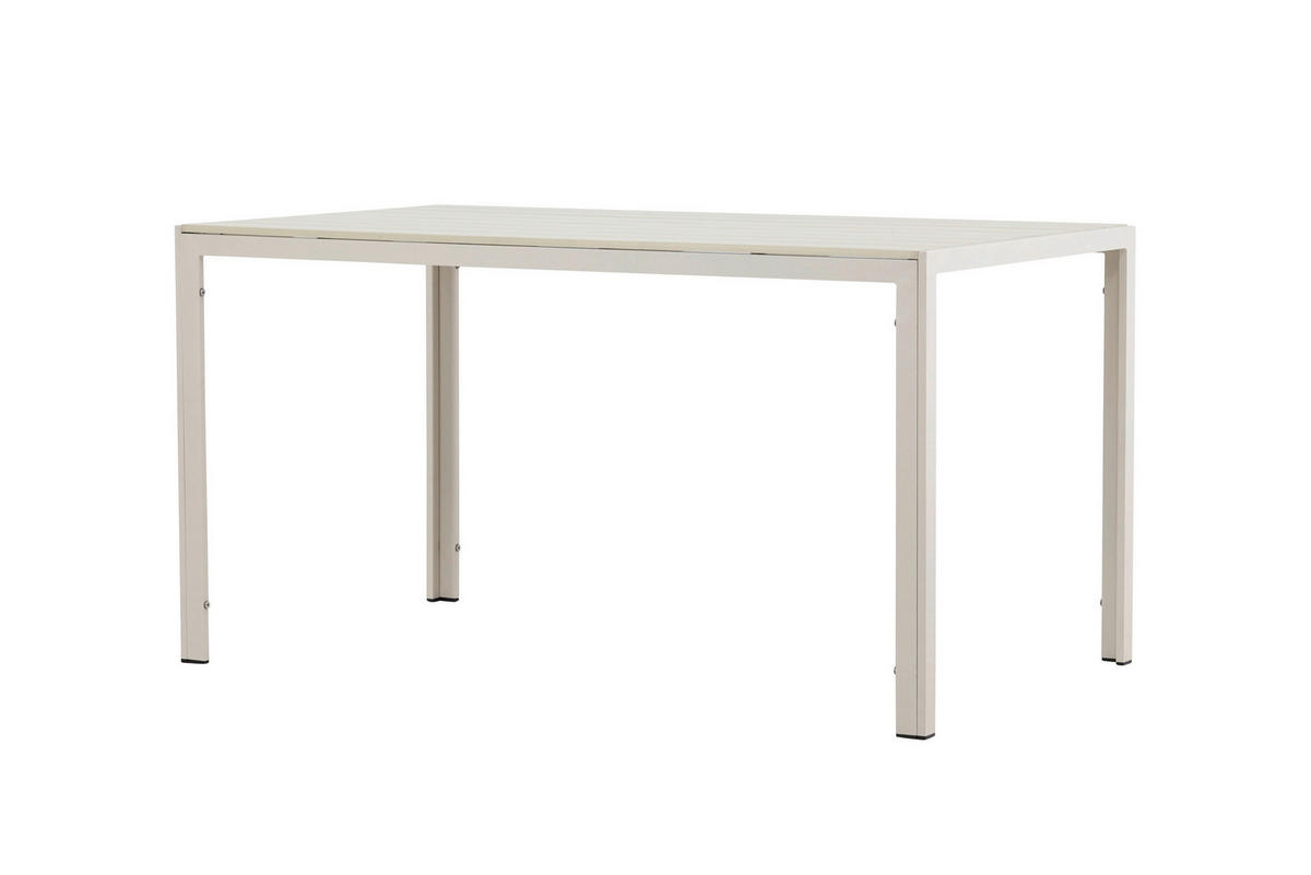 UTEBORD metall, plast rektangulär  - beige, Modern, metall/plast (140/80/74cm) - Gardenson
